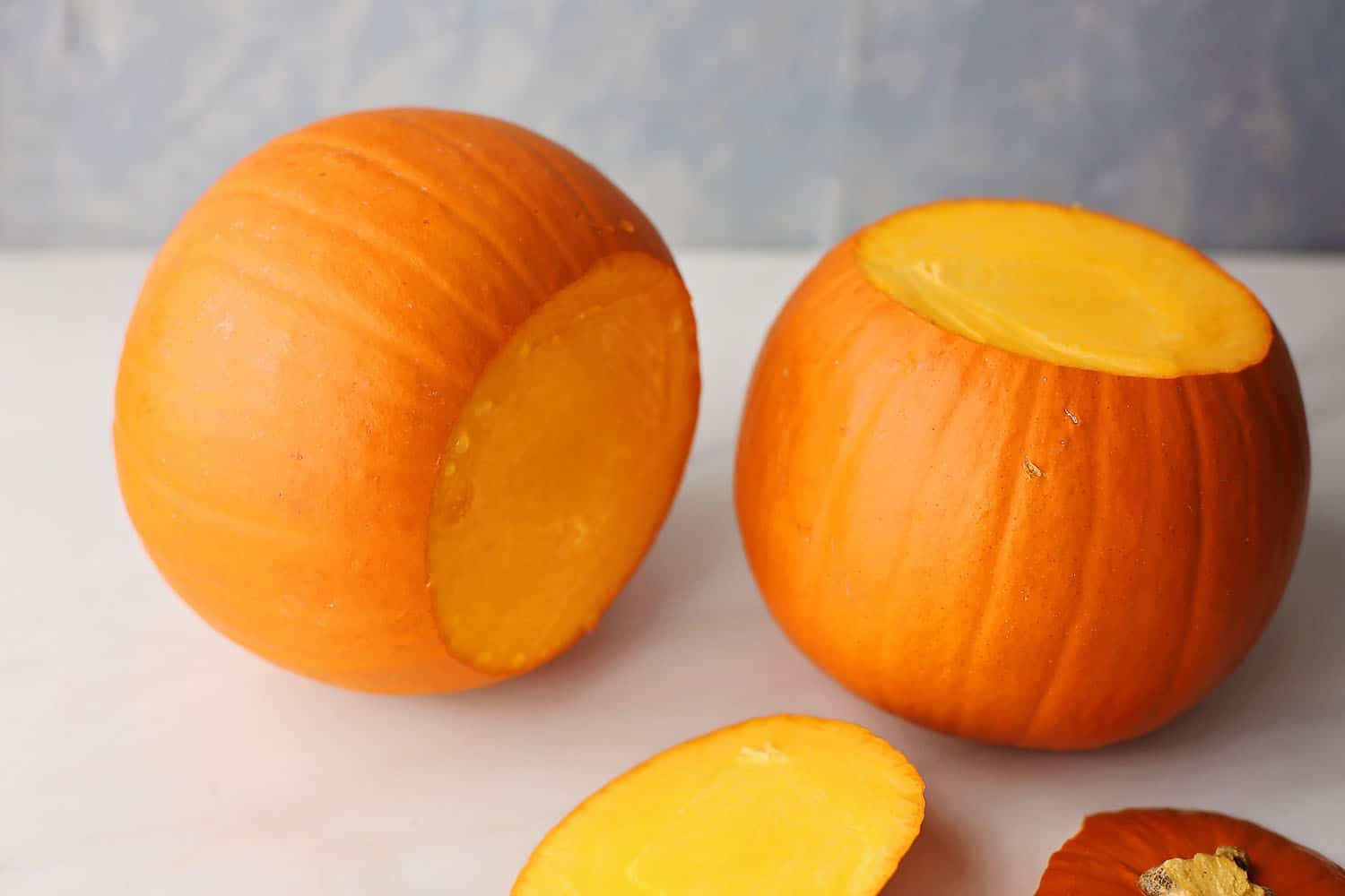 pumpkin with sliced top
