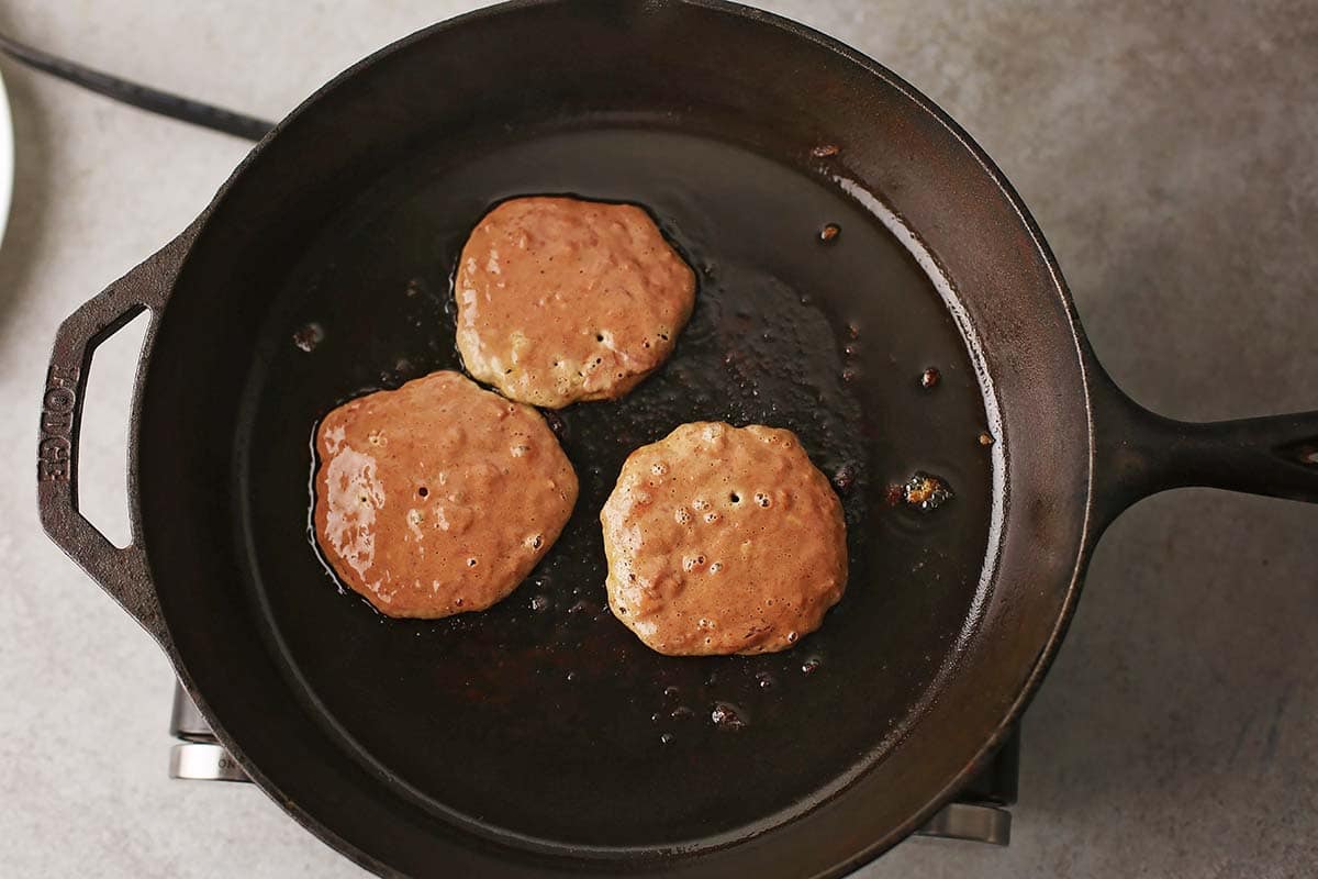 fried meat patties in the skillet