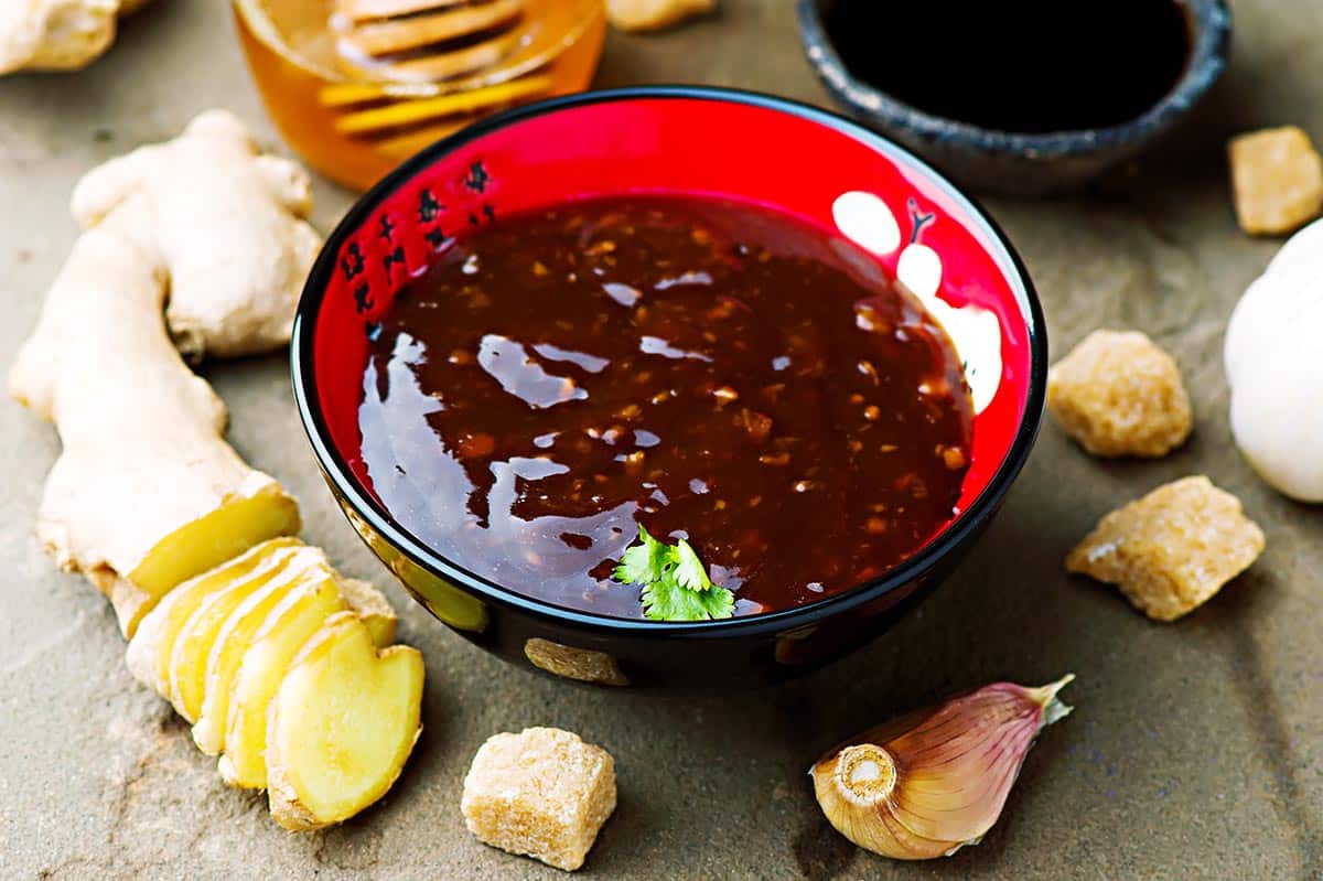 small dish filled with hoisin sauce