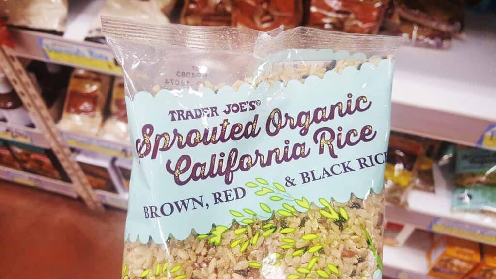 Close up image of the package with wild rice