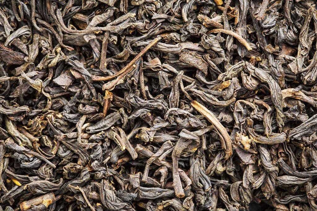 Close up image of the loose black tea. 
